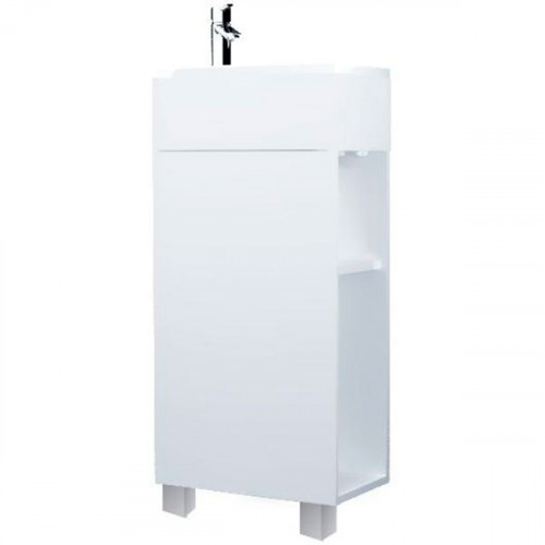 Тумба с раковиной 1MarKa Laura 40Н L У85929 Белая глянцевая МДФ / ЛДСП