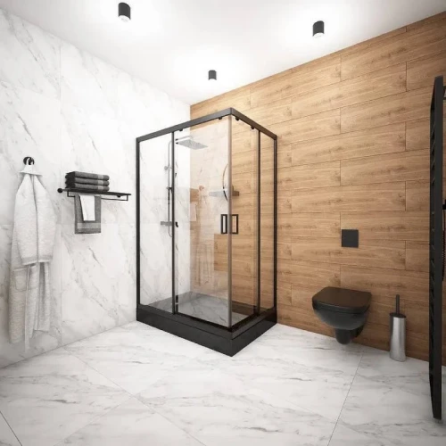 Душевой уголок Melodia della vita Square 120х80 MCNSQ12080TBk профиль Черный стекло прозрачное