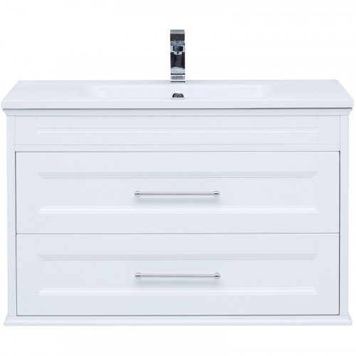 Тумба под раковину Aquanet Бостон 100 М 209678 подвесная Белый матовый МДФ / ЛДСП