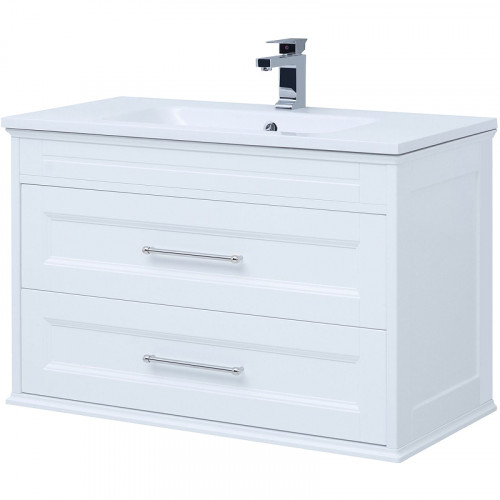 Тумба под раковину Aquanet Бостон 100 М 209678 подвесная Белый матовый МДФ / ЛДСП