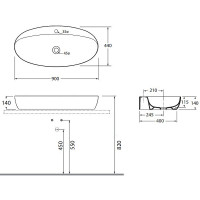 Раковина Azzurra Elegance Circle 90 ELLA090440CMBI/(ECI90M bi)*1 Белая