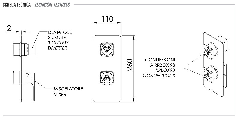 Смеситель для душа Remer Absolute AU93KBBG цвет Золото брашированное