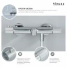 Душевая система Vincea Desire VSFS-1D1TGM с термостатом Вороненая сталь латунь на стену