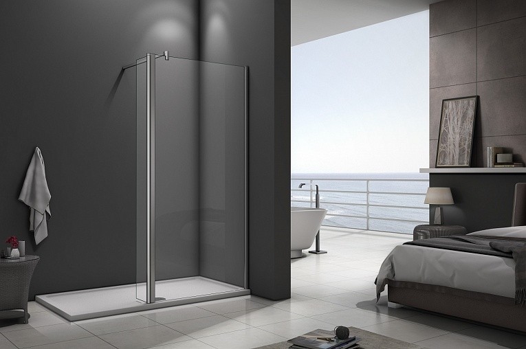 Душевая перегородка Good Door Walk In SP2-80-C-CH 80x28 профиль Хром стекло прозрачное