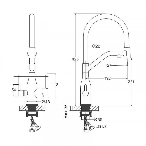 Смеситель для кухни Belz B78815-1 цвет Сатин Черный