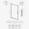 Душевая дверь Veconi Ottimo 90 OP30B-90-01-C9 профиль Черный матовый стекло прозрачное