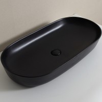 Раковина-чаша CeramaLux 60 78327-1MB Черная матовая фаянс накладная