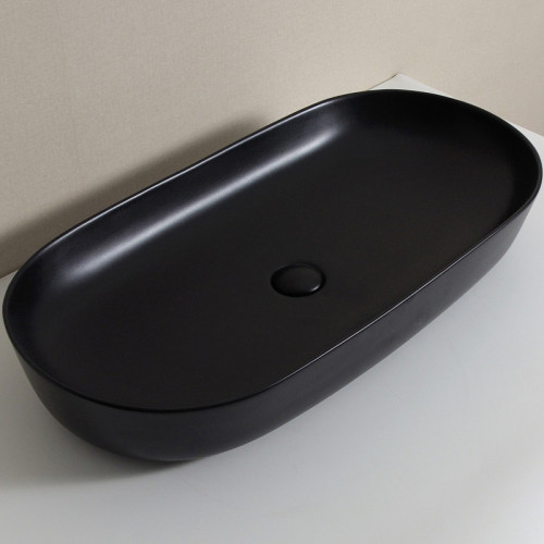 Раковина-чаша CeramaLux 60 78327-1MB Черная матовая фаянс накладная