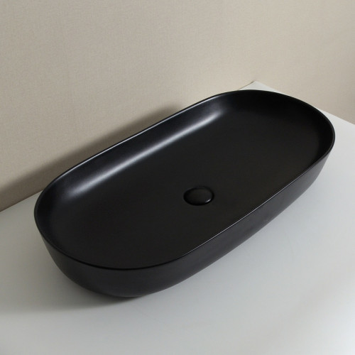 Раковина-чаша CeramaLux 60 78327-1MB Черная матовая фаянс накладная