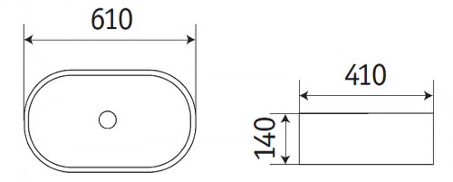 Раковина-чаша CeramaLux 60 78327-1MB Черная матовая фаянс накладная