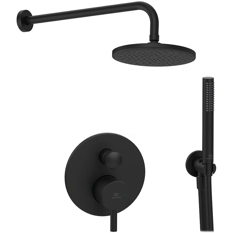 Душевая система Ideal Standard Ceraline BD192XG Черная матовая латунь встраиваемый