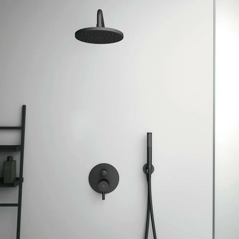 Душевая система Ideal Standard Ceraline BD192XG Черная матовая латунь встраиваемый