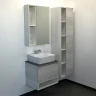 Тумба с раковиной Comforty Прага 60 00-00014536 подвесная Дуб белый Белая глянцевая Графит МДФ / ЛДСП
