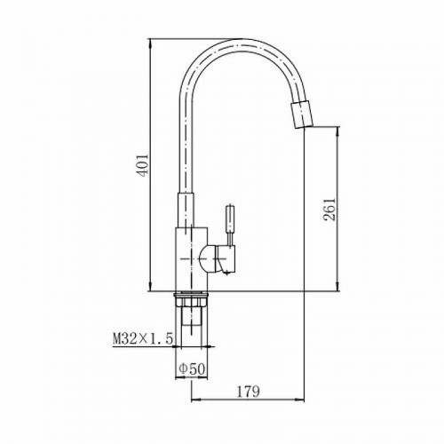 Смеситель для кухни Fashun A4053+B02 цвет Хром Оранжевый