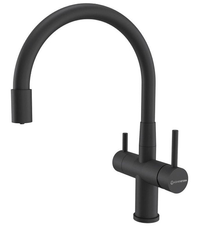 Смеситель для кухни KUCHENSTERN WURM-FE 750BL80 цвет Черный матовый