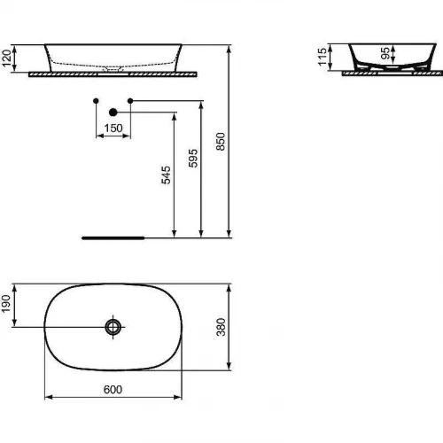 Раковина-чаша Ideal Standard Ipalyss 60 E139701 Евробелая