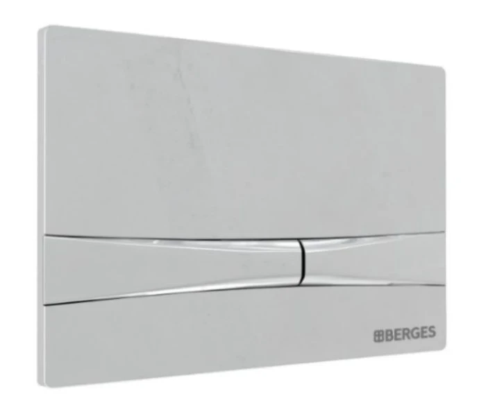 Комплект унитаза с инсталляцией Berges Floe Rimless 043223 с сиденьем Микролифт и клавишей смыва Хром фарфор подвесной