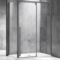 Душевой уголок Vincea Lugano 130x100 VSR-1L1013CLGM-1 профиль Вороненая сталь стекло прозрачное