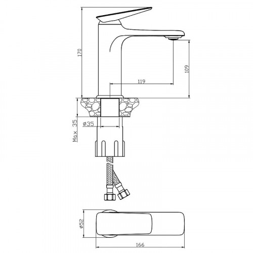 Смеситель для раковины Olive's Tarone 38100TN Хром