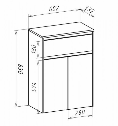 Тумба Bellezza Бруно 60 4632209090498 Табакко МДФ / ЛДСП