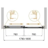 Шторка на ванну Cezares Tandem-Soft 180 TANDEM-SOFT-VF-2-180/145-C-BORO-IV профиль Брашированное золото стекло прозрачное