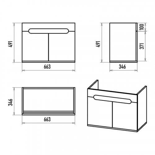 Тумба с раковиной Misty Сканди 70 УТ000023183 подвесная Белая Дуб крафт золотой Антрацит