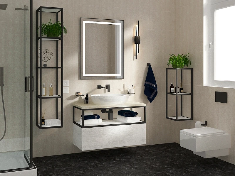 Тумба Cezares Cadro 100 CADRO-100-1C-SO-BG-BLUM подвесная Bianco Ghiaccio МДФ / ЛДСП