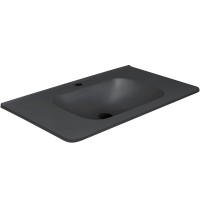 Раковина Vincea 80 VCB-2VP800B Черная искусственный камень (литьевой мрамор) полувстраиваемая
