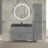 Раковина Vincea 80 VCB-2VP800B Черная искусственный камень (литьевой мрамор) полувстраиваемая