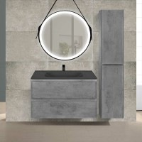 Раковина Vincea 80 VCB-2VP800B Черная искусственный камень (литьевой мрамор) полувстраиваемая