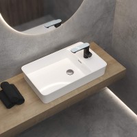 Раковина Berges Ego SL 60 182013 Белая глянцевая фарфор накладная
