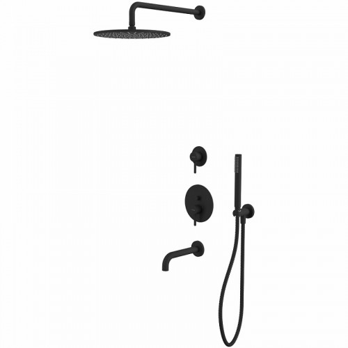 Душевая система Whitecross Y black YSET07BL Черная матовая латунь встраиваемый