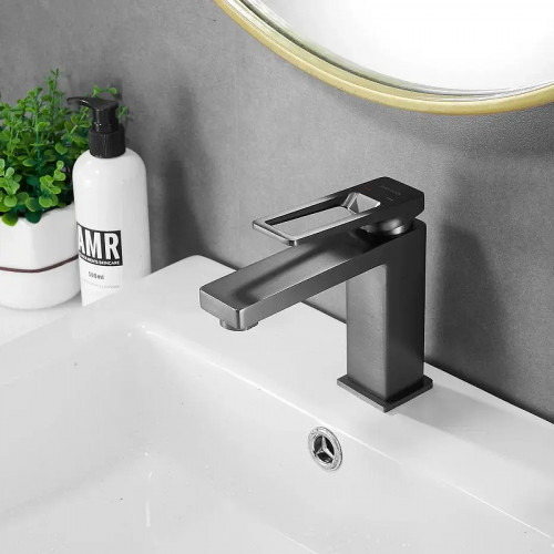 Смеситель для раковины Shevanik S6801T цвет Оружейная сталь