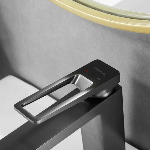 Смеситель для раковины Shevanik S6801T цвет Оружейная сталь