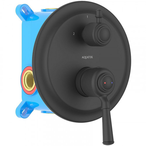 Смеситель для душа Aquatek Классик AQ1546MB Черный матовый латунь встраиваемый