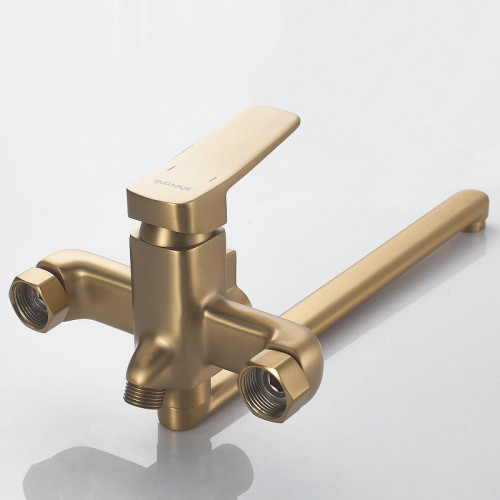 Смеситель для ванны Shevanik S9922G универсальный цвет Золотой сатин