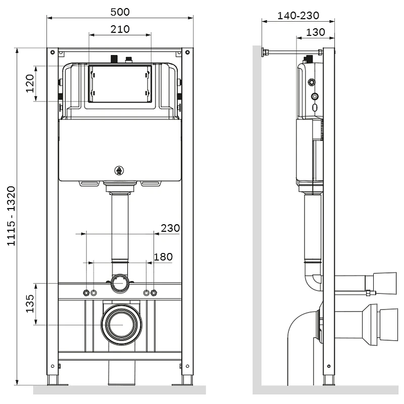 Комплект унитаза с инсталляцией AM.PM Spirit V2.0 FlashClean IS47051.701700MB с сиденьем Микролифт и клавишей смыва Хром глянцевый фарфор подвесной