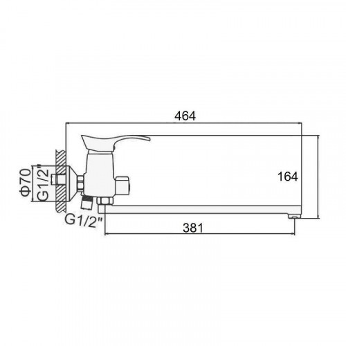 Смеситель для ванны D-Lin D146405-2 универсальный цвет Хром
