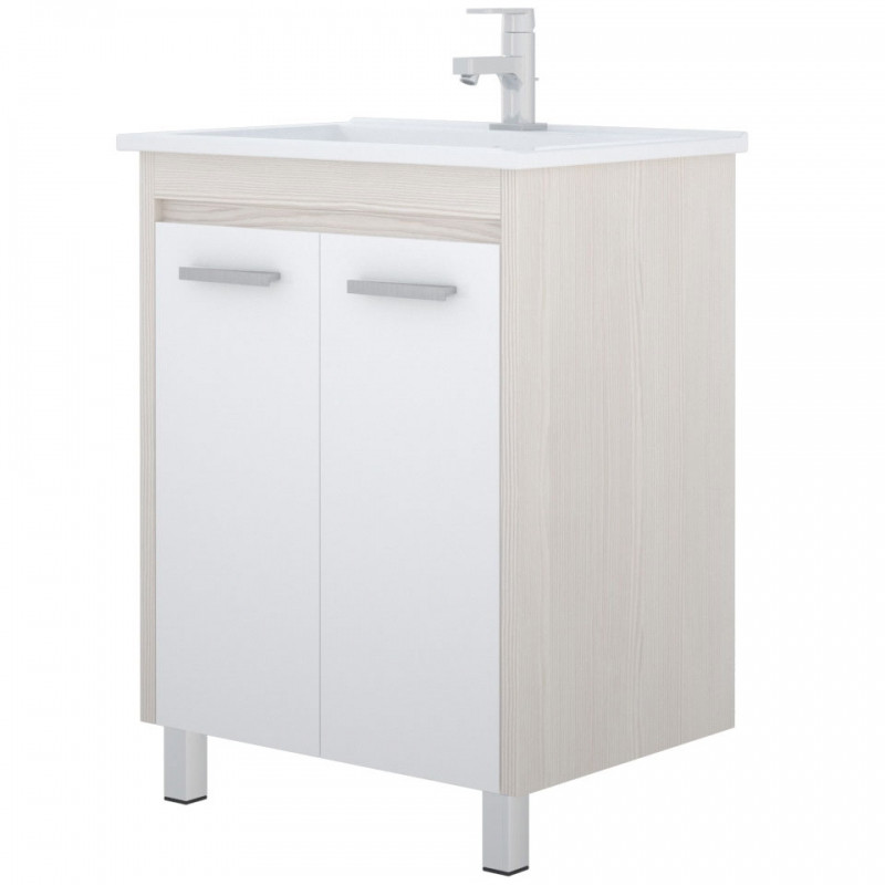 Тумба под раковину Corozo Лорена 75 SD-00000356 Лайн Белая МДФ / ЛДСП