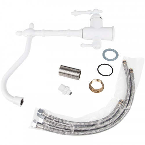 Смеситель для кухни Viko V-5344 Белый латунь