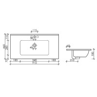 Раковина Ceramicanova Element 90 CN7002 Белая фаянс полувстраиваемая