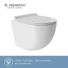 Комплект унитаза с инсталляцией Aqueduto Ovo AQDS016T с сиденьем Микролифт и клавишей смыва Хром фаянс подвесной