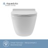 Комплект унитаза с инсталляцией Aqueduto Ovo AQDS016T с сиденьем Микролифт и клавишей смыва Хром фаянс подвесной