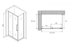 Душевой уголок Abber Schwarzer Diamant 120x70 AG30120H-S70 профиль Хром стекло прозрачное
