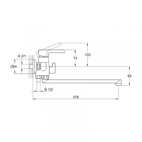 Смеситель для ванны G-Lauf ZOK ZOK7-A036YB универсальный цвет Черный матовый Хром