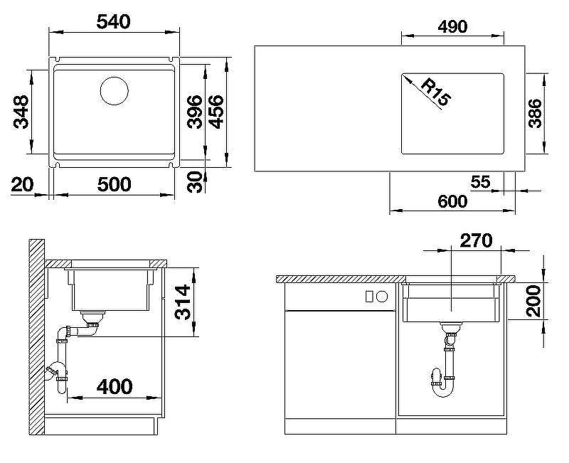 Кухонная мойка Blanco Etagon 500-U PuraPlus 525150 Магнолия глянцевая