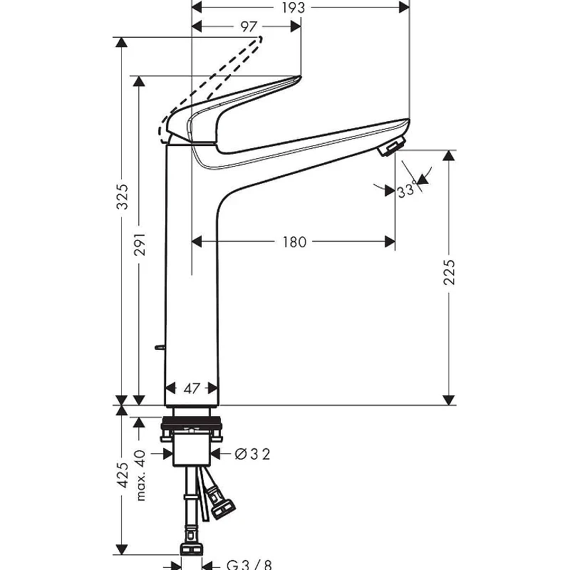 Смеситель для раковины Hansgrohe Novus 71123000 Хром латунь