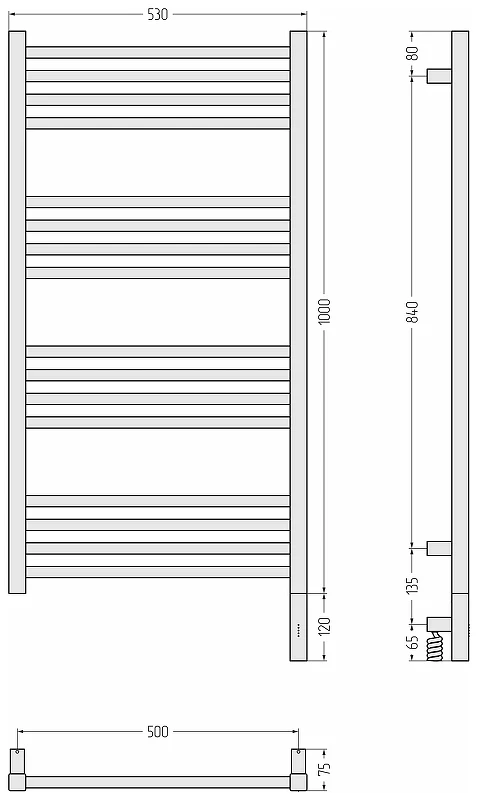 Электрический полотенцесушитель Сунержа Кантата 3.0 150x15.9 00-5847-1516 Без покрытия
