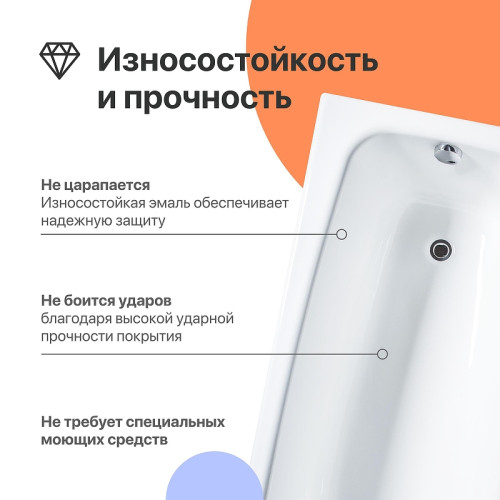 Чугунная ванна DIWO Анапа 170х70 цвет Белый