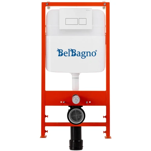 Инсталляция BelBagno BB026/BB042BL с Белой глянцевой клавишей смыва пластик